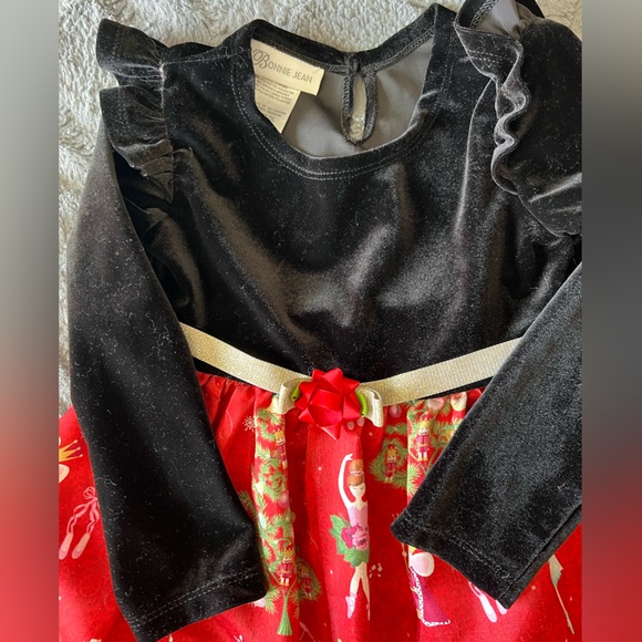Bonnie Jean | Nutcracker | Christmas Dress | 4T | Black Velvet Top Red Bottom - Picture 2 of 6